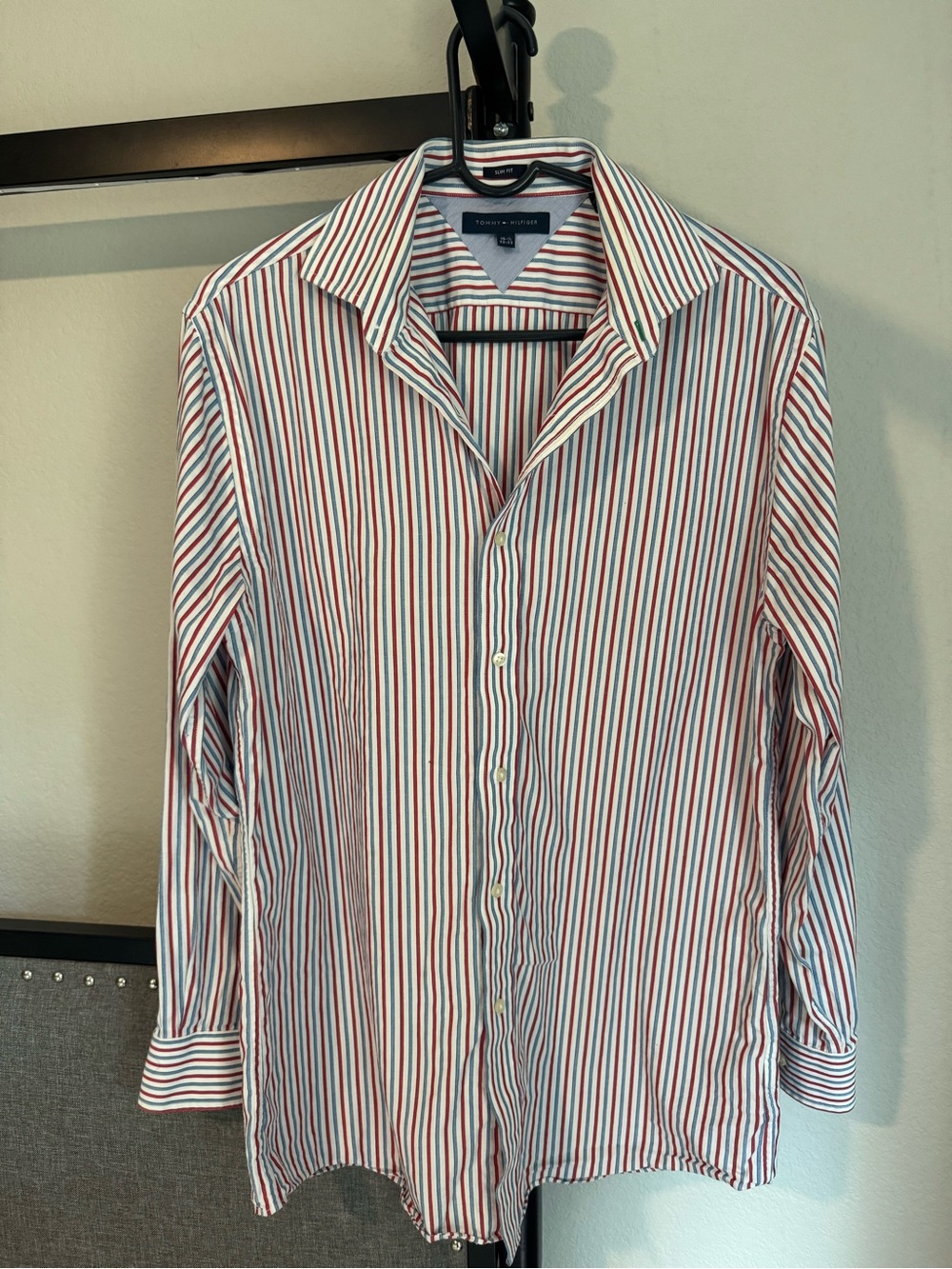 Tommy Hilfiger Red & Blue Striped Button-Up Shirt
